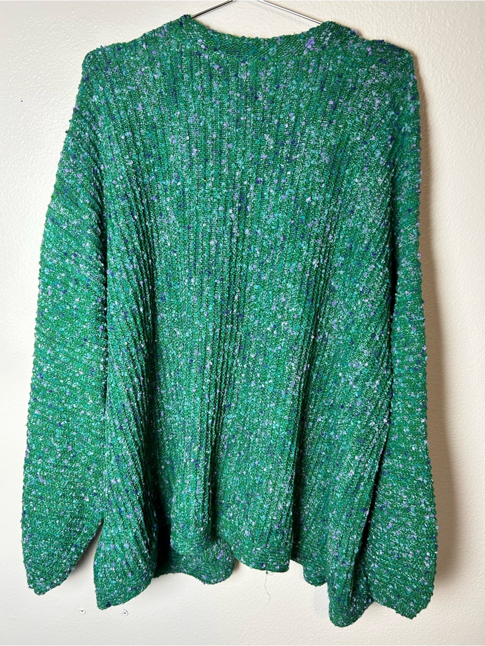 J.Jill Open Front Green Tweed Cardigan Cozy Winter Size 4X - Picture 3 of 7